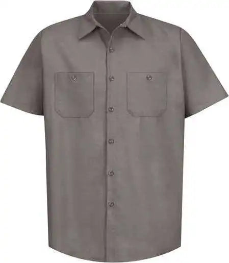 Red Kap Sp24l Short Sleeve Work Shirt - Long Sizes - Gray