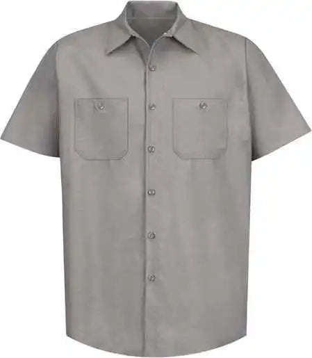 Red Kap Sp24l Short Sleeve Work Shirt - Long Sizes - Light Gray
