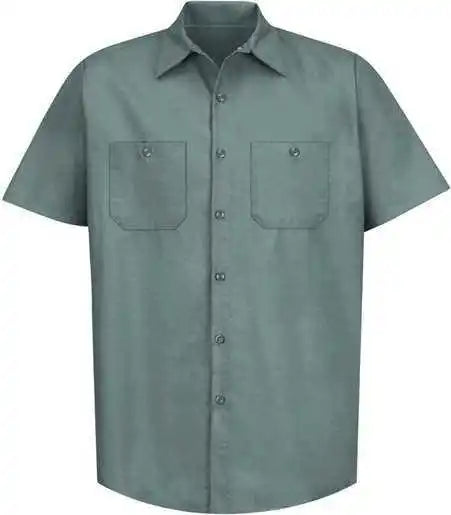 Red Kap Sp24l Short Sleeve Work Shirt Long Sizes Light Green