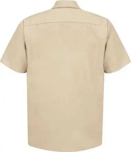 Red Kap Sp24l Short Sleeve Work Shirt Long Sizes Light Tan