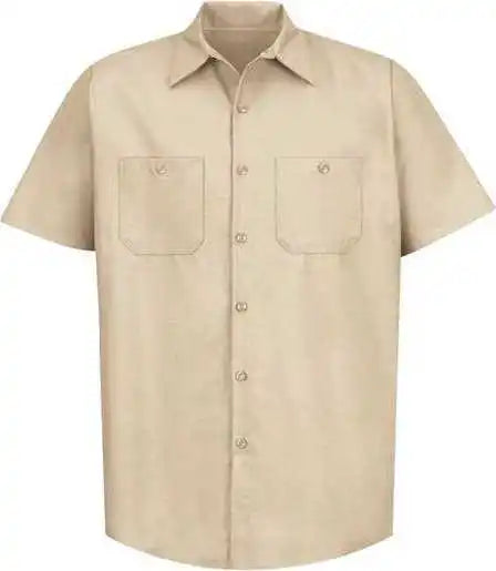 Red Kap Sp24l Short Sleeve Work Shirt Long Sizes Light Tan