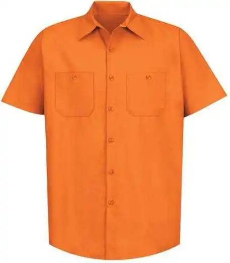 Red Kap Sp24l Short Sleeve Work Shirt Long Sizes Orange