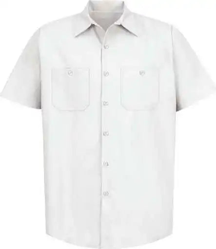 Red Kap Sp24l Short Sleeve Work Shirt - Long Sizes - White