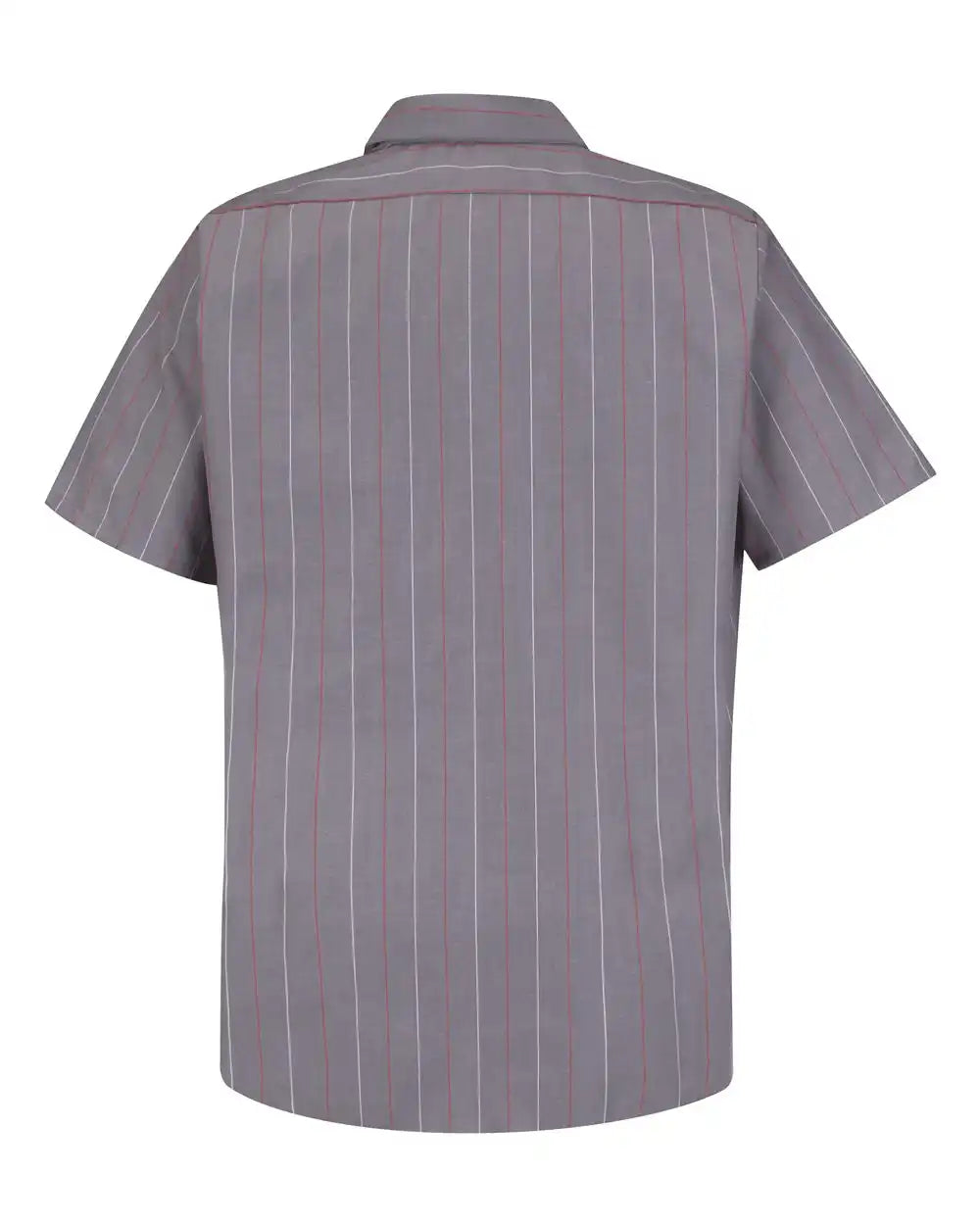 Red Kap Sp24t Industrial Short Sleeve Work Shirt - Tall Sizes - Charcoal White Stripe - Charcoal/ Red/ / Mt