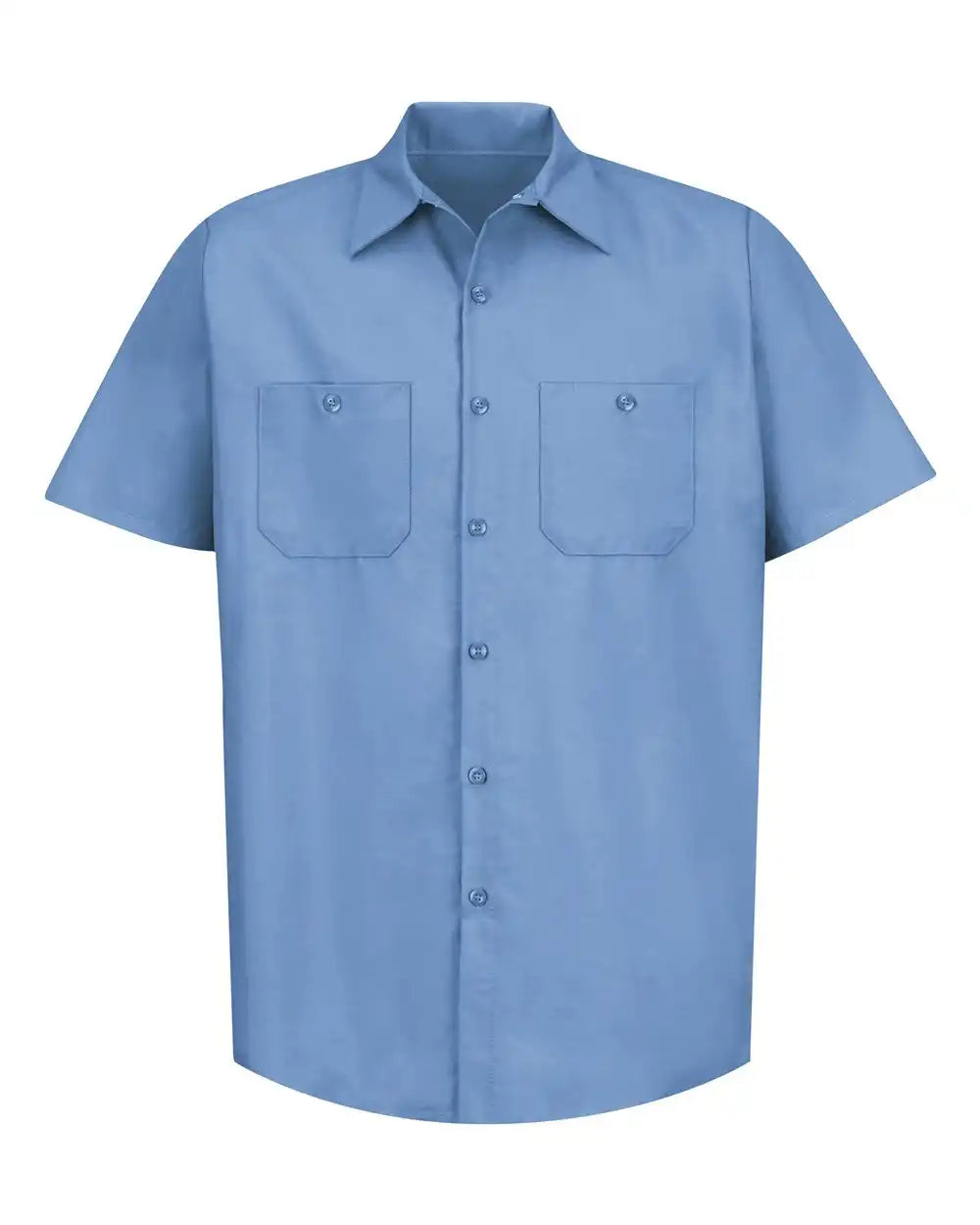 Red Kap Sp24t Industrial Short Sleeve Work Shirt - Tall Sizes - Light Blue - 5xlt