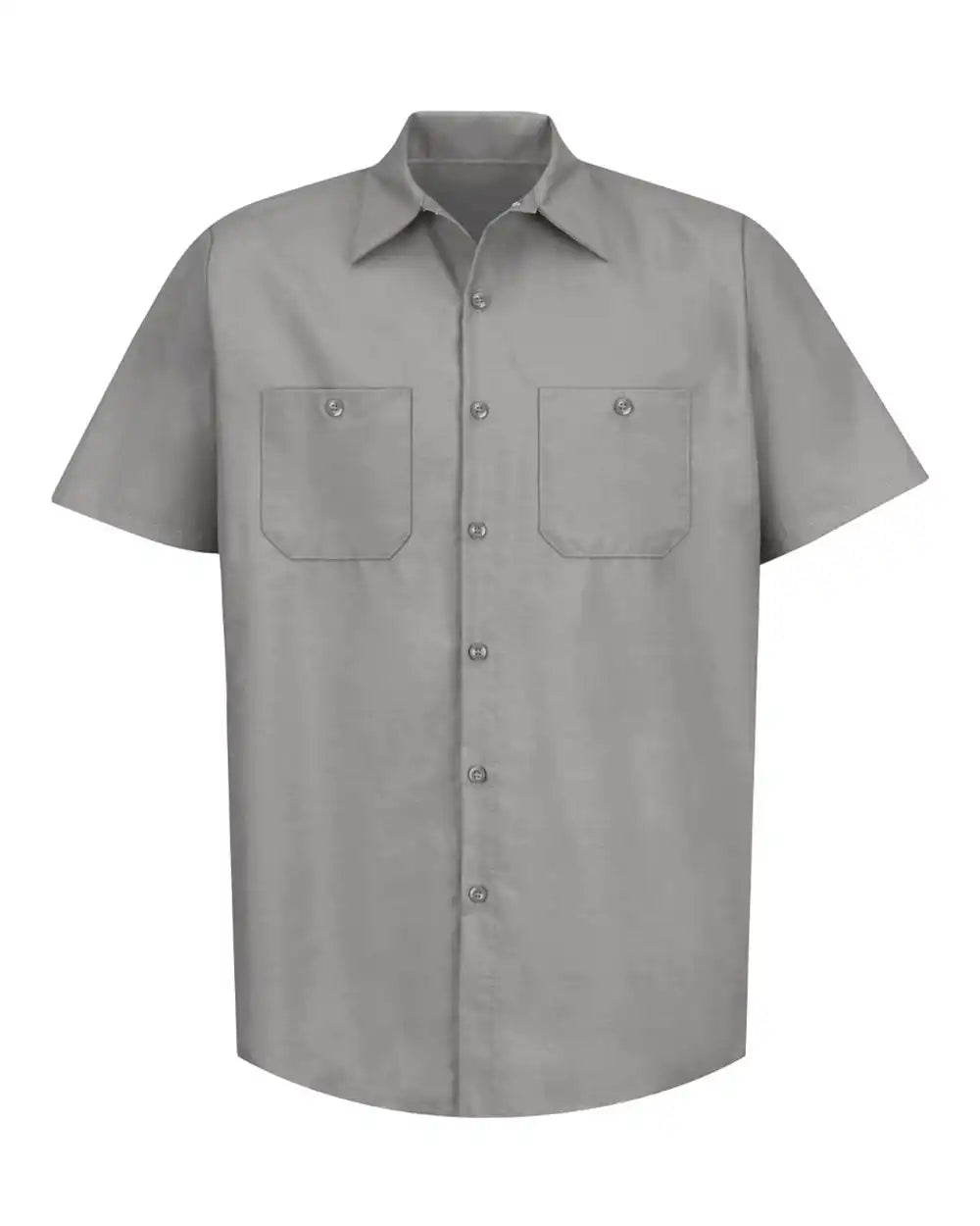 Red Kap Sp24t Industrial Short Sleeve Work Shirt - Tall Sizes - Light Grey - 5xlt