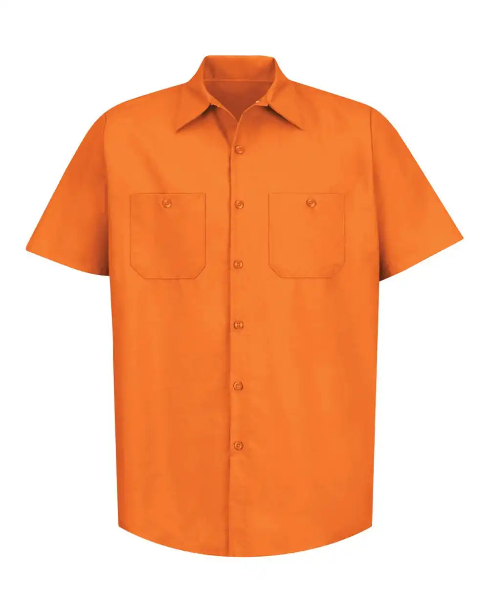 Red Kap Sp24t Industrial Short Sleeve Work Shirt - Tall Sizes - Orange - 2xlt