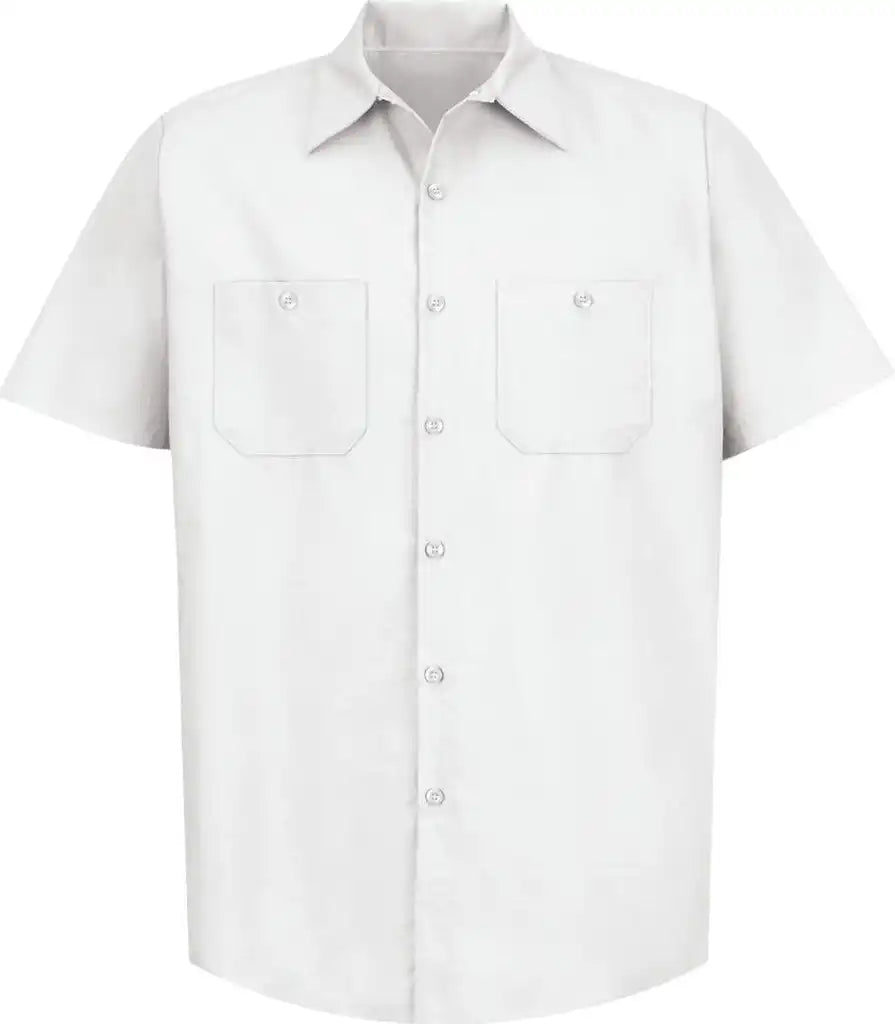 Red Kap Sp24t Industrial Short Sleeve Work Shirt - Tall Sizes - White - 5xlt