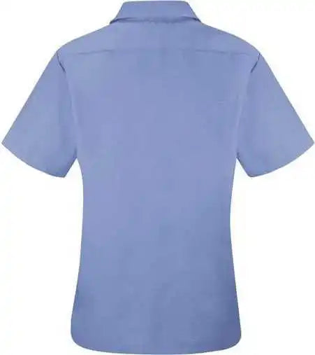 Red Kap Sp25 Women’s Short Sleeve Specialized Pocketless Work Shirt - Light Blue