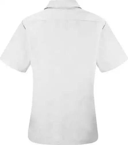 Red Kap Sp25 Women’s Short Sleeve Specialized Pocketless Work Shirt White
