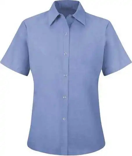Red Kap Sp25 Women’s Short Sleeve Specialized Pocketless Work Shirt - Light Blue