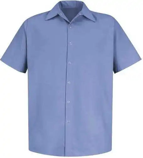 Red Kap Sp26 Specialized Short Sleeve Pocketless Work Shirt Light Blue