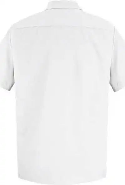 Red Kap Sp26l Specialized Short Sleeve Pocketless Work Shirt - Long Sizes - White