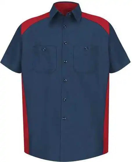 Red Kap Sp28 Short Sleeve Motorsports Shirt - Navy
