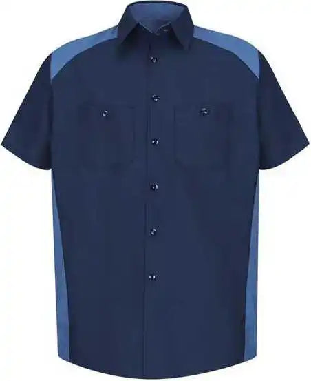 Red Kap Sp28 Short Sleeve Motorsports Shirt - Navy Postman Blue