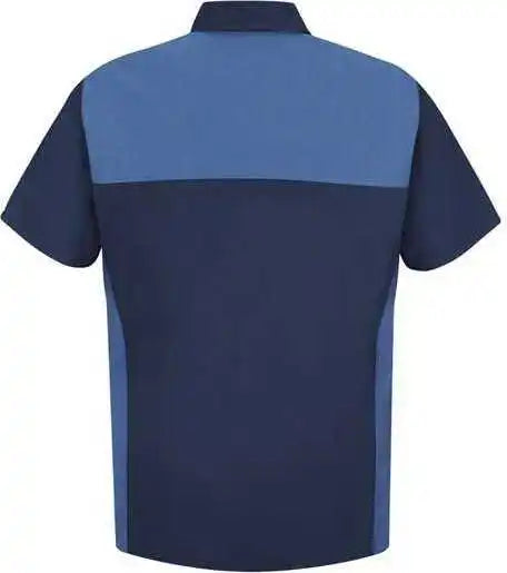 Red Kap Sp28 Short Sleeve Motorsports Shirt Navy Postman Blue