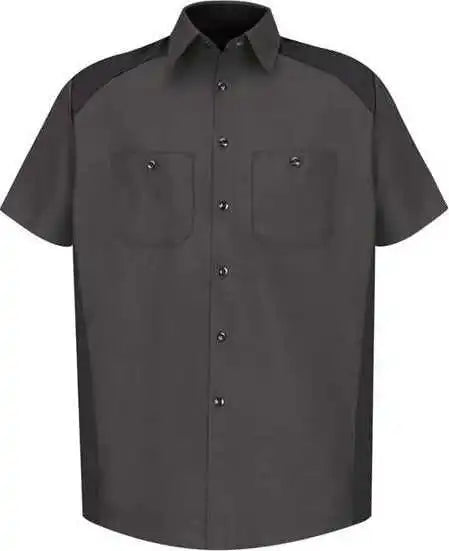 Red Kap Sp28l Short Sleeve Motorsports Shirt Long Sizes Charcoal Black