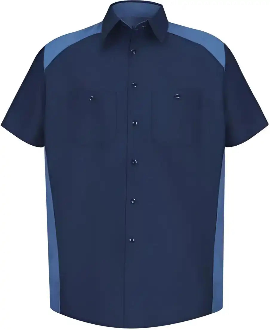 Red Kap Sp28l Short Sleeve Motorsports Shirt Long Sizes Navy Postman Blue