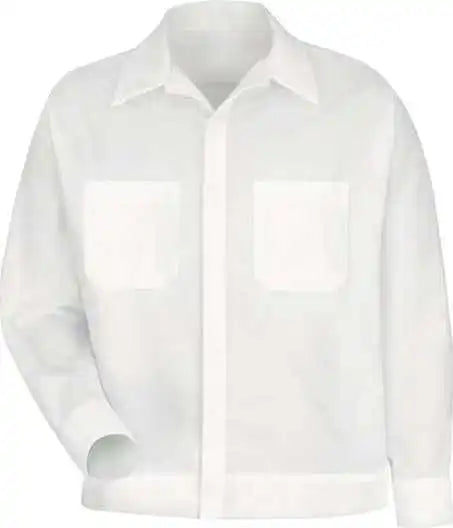 Red Kap Sp35l Button Front Shirt Jacket Long Sizes White