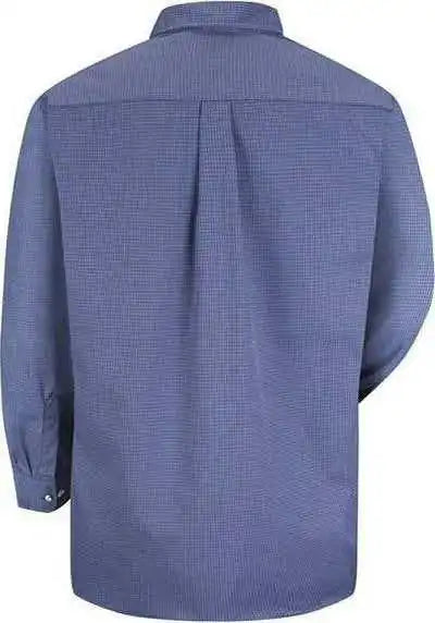 Red Kap Sp74 Mini Plaid Uniform Long Sleeve Shirt Gray Blue 345