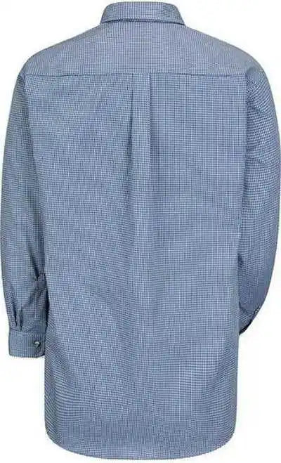 Red Kap Sp74 Mini-plaid Uniform Long Sleeve Shirt - White Blue Plaid - 323