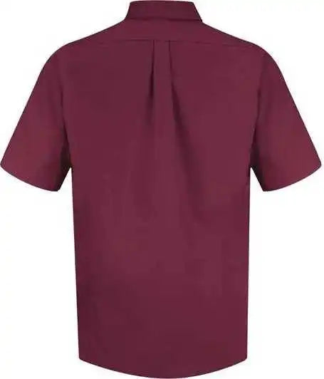 Red Kap Sp80 Poplin Short Sleeve Dress Shirt Burgundy