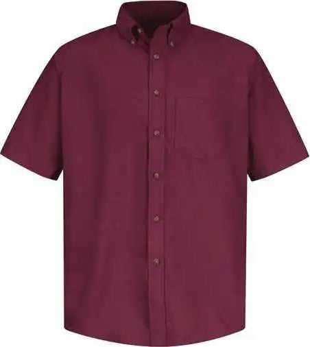 Red Kap Sp80 Poplin Short Sleeve Dress Shirt Burgundy