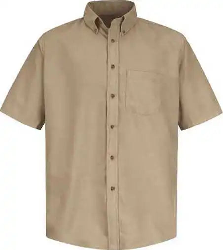 Red Kap Sp80 Poplin Short Sleeve Dress Shirt - Khaki
