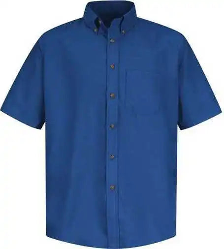 Red Kap Sp80 Poplin Short Sleeve Dress Shirt Royal Blue