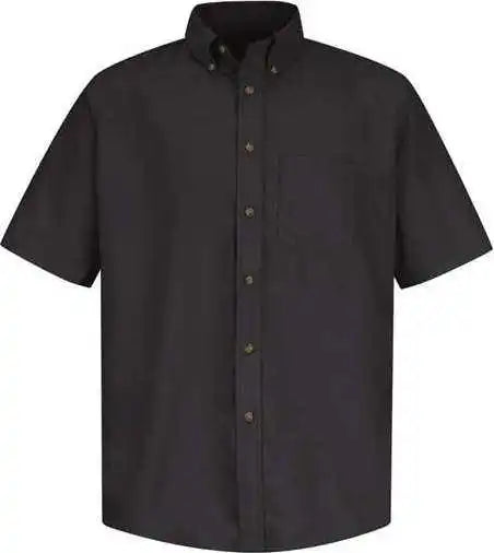 Red Kap Sp80l Poplin Short Sleeve Dress Shirt Long Sizes Black