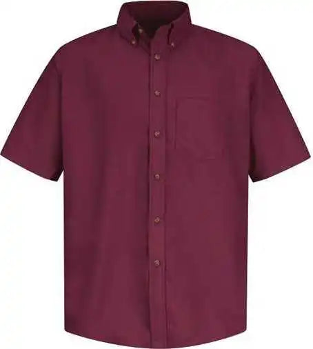 Red Kap Sp80l Poplin Short Sleeve Dress Shirt - Long Sizes - Burgundy