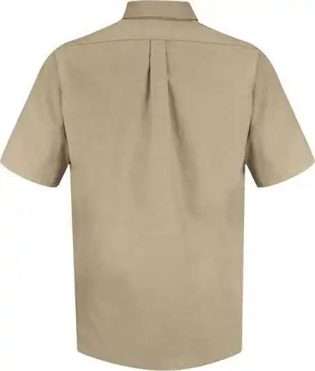 Red Kap Sp80l Poplin Short Sleeve Dress Shirt - Long Sizes - Khaki