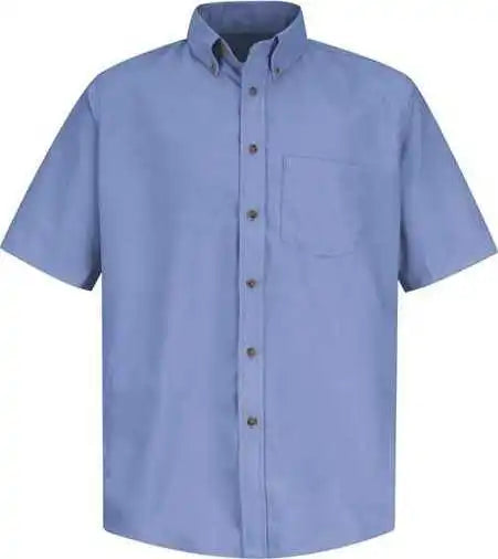 Red Kap Sp80l Poplin Short Sleeve Dress Shirt - Long Sizes - Light Blue