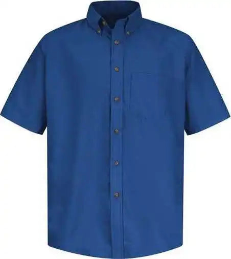 Red Kap Sp80l Poplin Short Sleeve Dress Shirt Long Sizes Royal Blue