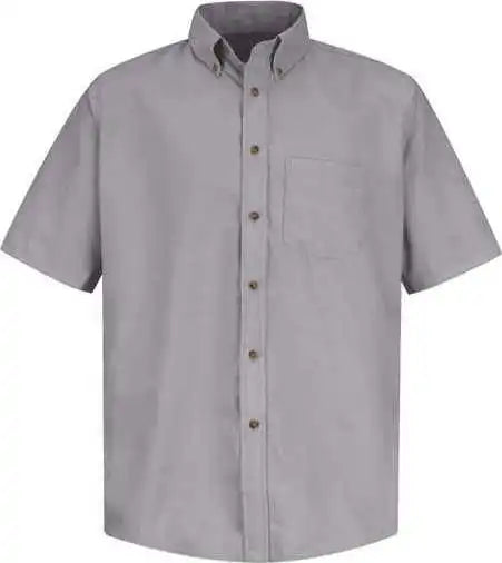 Red Kap Sp80l Poplin Short Sleeve Dress Shirt - Long Sizes - Silver Gray
