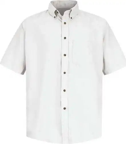 Red Kap Sp80l Poplin Short Sleeve Dress Shirt - Long Sizes - White