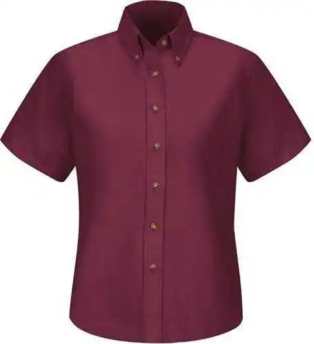 Red Kap Sp81ext Women’s Poplin Dress Shirt Extended Sizes - Burgundy - Maroon / Ladies 24