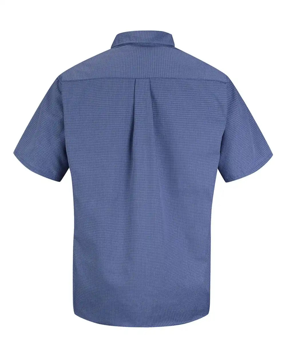 Red Kap Sp84t Mini-plaid Uniform Short Sleeve Shirt - Tall Sizes - Grey Blue Plaid - Grey/ / Lt