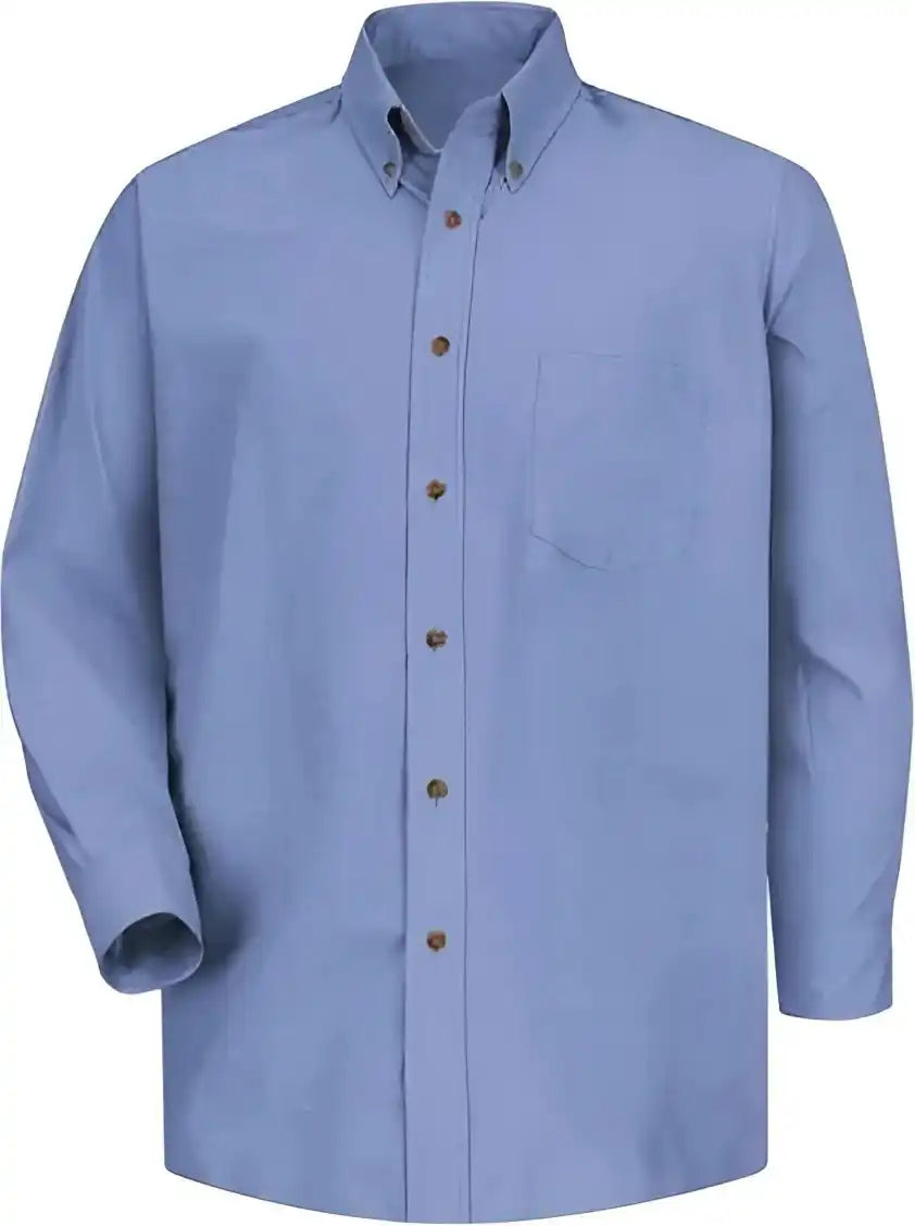 Red Kap Sp90 Poplin Long Sleeve Dress Shirt Light Blue