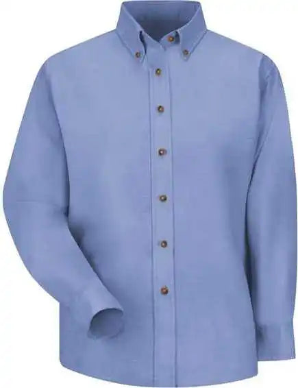 Red Kap Sp91 Women’s Long Sleeve Poplin Dress Shirt - Light Blue