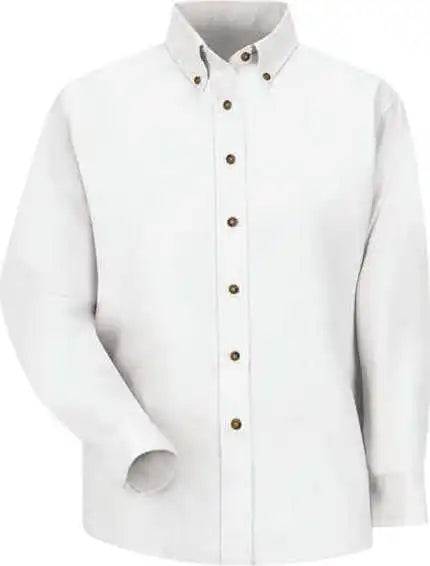 Red Kap Sp91 Women’s Long Sleeve Poplin Dress Shirt - White