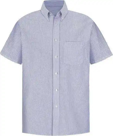 Red Kap Sr60 Executive Oxford Dress Shirt Blue White Stripe
