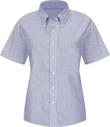 Red Kap Sr61 Women’s Executive Oxford Dress Shirt Blue White Stripe