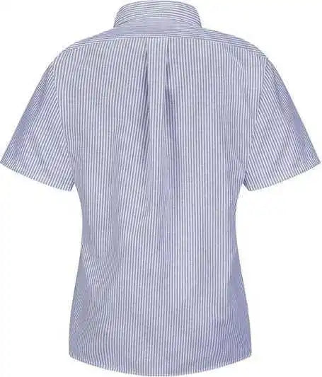 Red Kap Sr61 Women’s Executive Oxford Dress Shirt Blue White Stripe