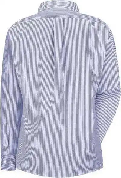 Red Kap Sr71 Women’s Long Sleeve Executive Dress Shirt Blue White Stripe