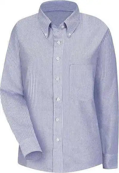 Red Kap Sr71 Women’s Long Sleeve Executive Dress Shirt Blue White Stripe