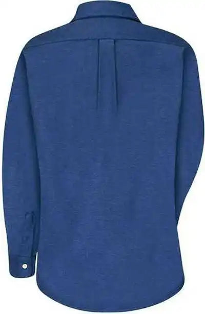 Red Kap Sr75ext Women’s Long Sleeve Oxford Dress Shirt - Extended Sizes - Fb-french Blue