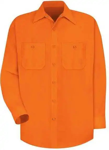 Red Kap Ss14 Enhanced Visibility Long Sleeve Work Shirt For. Orange