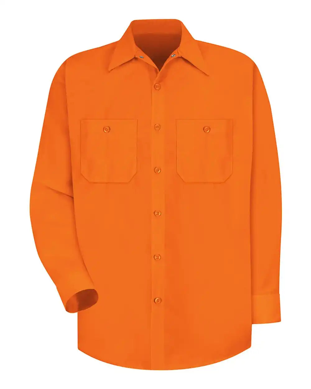 Red Kap Ss14 Enhanced Visibility Long Sleeve Work Shirt - For. Orange - s