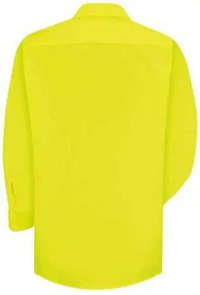 Red Kap Ss14 Enhanced Visibility Long Sleeve Work Shirt - Yellow Green